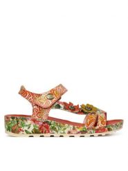 Laura Vita Sandały Brcyano 02 Czerwony. Czerwone sandały damskie Laura Vita, bez wzorów, ze skóry, bez obcasa, na płaskiej podeszwie. Za 409.99 zł.