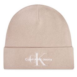 Czapka Calvin Klein. Brązowe czapki zimowe damskie CALVIN KLEIN. Za 209.99 zł.