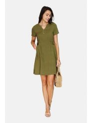 Le Jardin du Lin Sukienka w kolorze khaki rozmiar: 40. Brązowe sukienki damskie Le jardin du lin, bez wzorów, klasyczne, bez kołnierzyka, bez ramiączek, mini. Za 151.95 zł.