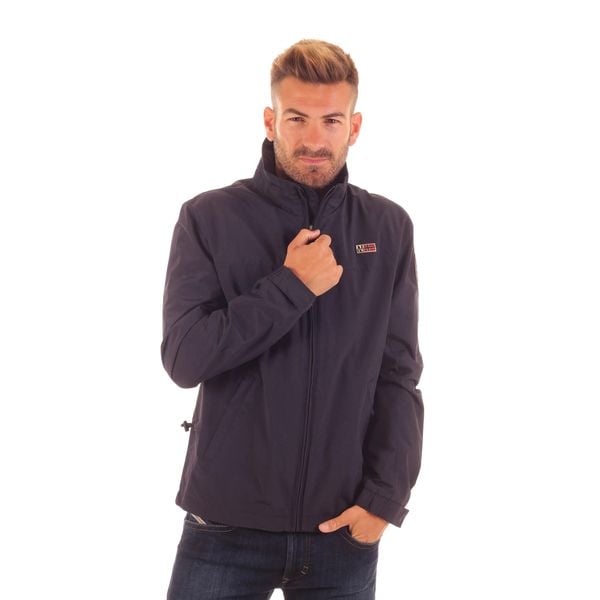 Kurtka turystyczna męska Napapijri Shelter. Niebieskie kurtki męskie Napapijri, m, bez wzorów, sportowe, bez kaptura. Za 349.99 zł.