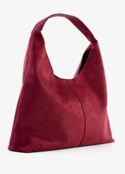Torebka typu shopper z imitacji skóry welurowej. Czerwone shopper bag damskie bonprix, bez wzorów, ze skóry, duże, bez dodatków. Za 119.99 zł.