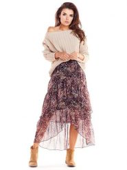 Awama Spódnica w kolorze różowym ze wzorem rozmiar: L/XL. Różowe spódniczki damskie Awama, l, bez wzorów, midi, asymetryczne. Za 149.99 zł.