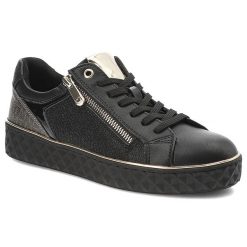 Czarne Sneakersy Marco Tozzi Sportowe Obuwie Damskie. Czarne buty sportowe na co dzień damskie Marco Tozzi, bez wzorów, z materiału. Za 309.00 zł.