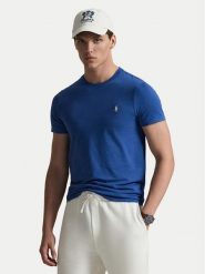 Polo Ralph Lauren T-Shirt 710671438537 Niebieski Custom Slim Fit. Niebieskie koszulki polo męskie Polo Ralph Lauren, m, bez wzorów, z bawełny, bez ramiączek. Za 379.99 zł.