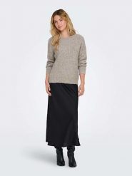 ONLY Sweter w kolorze szarobrązowym rozmiar: XL. Brązowe swetry klasyczne damskie Only, xl, z wełny, bez kołnierzyka. Za 70.24 zł.