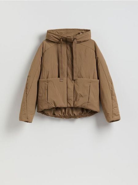 Kurtka z kieszeniami - brązowy. Brązowe kurtki damskie Reserved, l, bez wzorów, z tkaniny, bez kaptura. Za 229.99 zł.