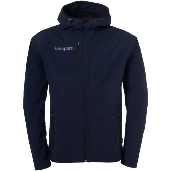 Kurtka softshell Uhlsport Essential. Niebieskie kurtki damskie UHLSPORT, bez wzorów, z materiału, sportowe, bez kaptura. W wyprzedaży za 409.75 zł.