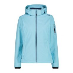 Damska kurtka turystyczna z kapturem CMP. Czarne kurtki damskie CMP, bez wzorów, z softshellu, z kapturem. Za 371.50 zł.