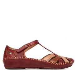 Półbuty Pikolinos. Czerwone półbuty damskie Pikolinos, bez wzorów, bez obcasa, na płaskiej podeszwie. Za 559.99 zł.