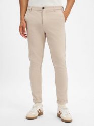 Lindbergh Spodnie Mężczyźni Sztuczne włókno beżowy, S. Brązowe spodnie materiałowe męskie Lindbergh, bez wzorów, z włókna, casualowe. Za 349.95 zł.