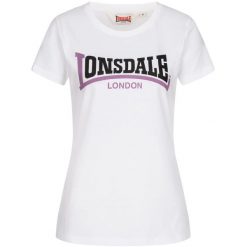 Koszulka damska Lonsdale Achnavast. Białe t-shirty damskie Lonsdale, uniwersalny, bez wzorów, z bawełny, bez kołnierzyka. Za 119.50 zł.