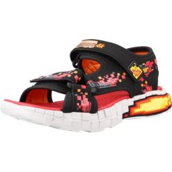Sandały SKECHERS 402161L Czarny. Czarne sandały damskie Skechers, z materiału, bez zapięcia. Za 159.99 zł.