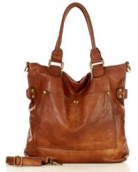 Torebka damska brązowa MARCO MAZZINI v7L. Brązowe shopper bag damskie MARCO MAZZINI, bez wzorów, ze skóry. Za 489.25 zł.