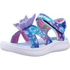 Sandały SKECHERS 303109L Niebieski. Niebieskie sandały damskie Skechers, bez wzorów, z syntetyku, bez obcasa. Za 159.99 zł.
