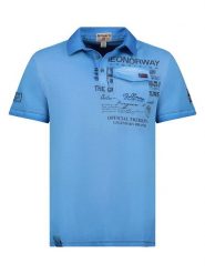 Geographical Norway Koszulka polo "Keony" w kolorze niebieskim rozmiar: M. Niebieskie koszulki polo męskie Geographical Norway, m, bez wzorów, z bawełny, bez ramiączek. Za 87.81 zł.