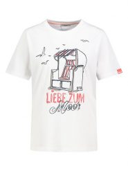 Eight2Nine Koszulka w kolorze białym rozmiar: L. Białe bluzki damskie Eight2Nine, l, bez wzorów, z bawełny, bez kołnierzyka, bez ramiączek. Za 43.99 zł.