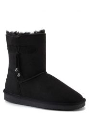 ISLAND BOOT Botki zimowe "Kinsac" w kolorze czarnym rozmiar: 36. Czarne botki damskie Island Boot, na zimę, z materiału, bez obcasa, bez zapięcia. Za 153.71 zł.