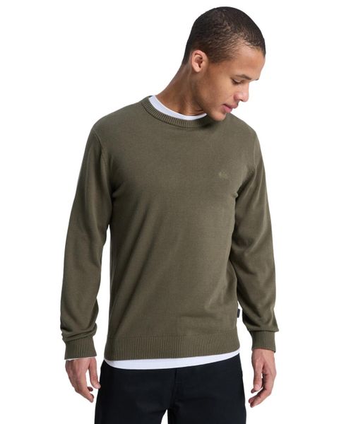 Sweter Quiksilver SALT WATER LIGHT Zielony Męski. Zielone swetry męskie Quiksilver, m, bez wzorów, z bawełny, bez kołnierzyka. Za 263.55 zł.