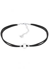 Elli Choker damski Trend koło z zamszu w kolorze czarnym, srebro próby 925 Sterling Silver Naszyjniki 1 ct Damski. Czarne naszyjniki damskie Elli, na co dzień, srebrne. Za 293.99 zł.
