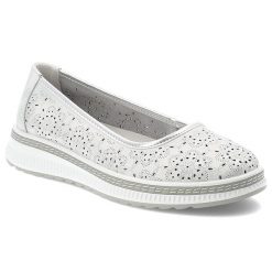 Półbuty damskie S.Barski, ze skóry naturalnej licowej ażurowy kwiatowy wzór lekka podeszwa komfortowe casual, srebrne, LR61-7038. Szare półbuty damskie S.BARSKI, w ażurowe wzory, ze skóry, casualowe, bez obcasa, na płaskiej podeszwie. Za 169.00 zł.