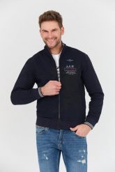 AERONAUTICA MILITARE Granatowa bluza Felpa. Niebieskie bluzy bez kaptura męskie AERONAUTICA MILITARE, l. W wyprzedaży za 569.99 zł.