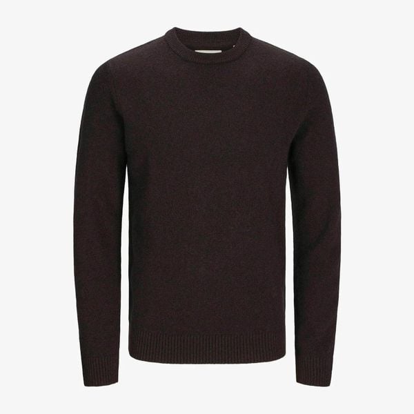 Sweter Jack & Jones Clambswool czekoladowa śliwka. Fioletowe swetry męskie Jack&Jones, bez wzorów, bez kołnierzyka. Za 296.06 zł.