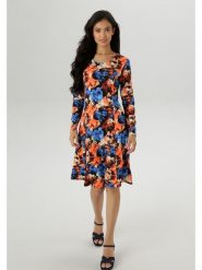 Aniston Sukienka w kolorze pomarańczowo-niebieskim rozmiar: 44. Niebieskie sukienki damskie Aniston, bez wzorów, bez kołnierzyka, bez ramiączek, midi. Za 56.53 zł.