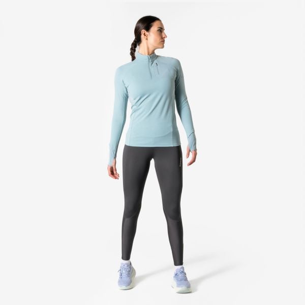 Legginsy do biegania w terenie damskie Kiprun. Szare legginsy damskie KIPRUN, l, bez wzorów, z materiału. Za 149.99 zł.