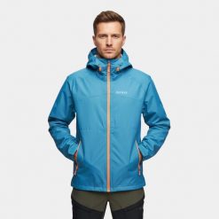 Kurtka trekkingowa 2,5 warstwowa męska Alpinus Carniche. Niebieskie kurtki męskie Alpinus, m, bez wzorów, sportowe, bez kaptura. Za 399.00 zł.