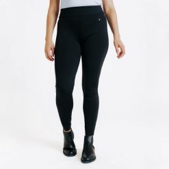 Legginsy jeździeckie damskie 500 full grip z silikonowym lejem. Czarne legginsy damskie FOUGANZA, s, bez wzorów, z lycry. Za 169.99 zł.