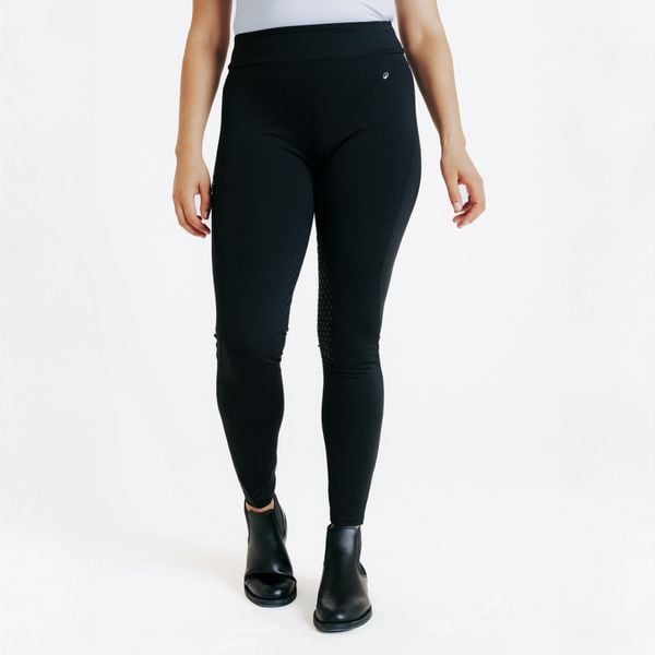 Legginsy jeździeckie damskie 500 full grip z silikonowym lejem. Czarne legginsy damskie FOUGANZA, s, bez wzorów, z lycry. Za 169.99 zł.