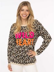 Zwillingsherz Sweter "Wild Heart" w kolorze beżowo-jasnobrązowym rozmiar: L/XL. Brązowe swetry klasyczne damskie Zwillingsherz, l, ze splotem, bez kołnierzyka. Za 266.66 zł.