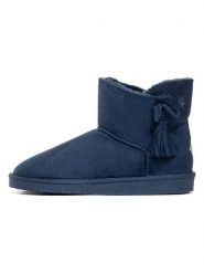 ISLAND BOOT Botki zimowe "Cullen" w kolorze granatowym rozmiar: 39. Niebieskie botki damskie Island Boot, na zimę, z materiału, bez obcasa, bez zapięcia. Za 130.99 zł.