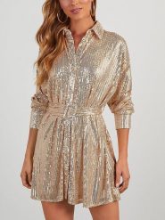 Milan Kiss Sukienka w kolorze złotym rozmiar: L. Żółte sukienki damskie Milan Kiss, l, bez wzorów, z tkaniny, bez kołnierzyka, bez ramiączek, mini. Za 200.60 zł.