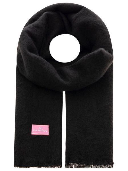 Zwillingsherz Szal w kolorze czarnym - 180 x 60 cm rozmiar: onesize. Czarne szaliki i kominy damskie Zwillingsherz, bez wzorów, z materiału. Za 148.26 zł.