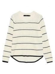 Vero Moda Sweter w kolorze czarno-kremowym rozmiar: XS. Brązowe swetry klasyczne damskie Vero Moda, xs, ze splotem, bez kołnierzyka. Za 66.00 zł.