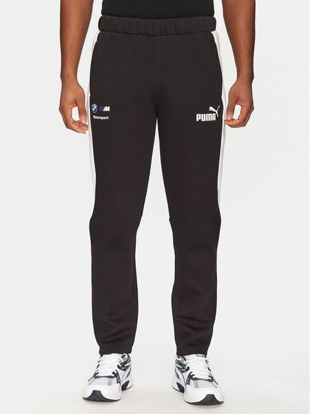 Puma Spodnie dresowe BMW MMS MT7+ 624140 Czarny Regular Fit. Czarne spodnie dresowe męskie Puma, bez wzorów, z bawełny. Za 219.99 zł.