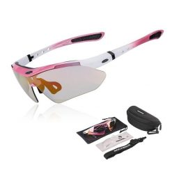Okulary sportowe unisex Rockbros 14110011004 z fotochromem. Białe okulary przeciwsłoneczne męskie ROCKBROS, z mikrofibry. Za 83.00 zł.