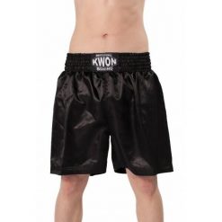 Spodenki bokserskie Kwon Professional Boxing. Czarne szorty damskie KWON, bez wzorów, sportowe. Za 178.50 zł.