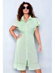 H.H.G. Sukienka w kolorze zielonym rozmiar: S. Zielone sukienki damskie H.H.G., na co dzień, s, bez wzorów, z bawełny, bez kołnierzyka, bez ramiączek, midi, proste. Za 43.47 zł.