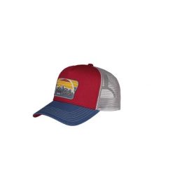Czapka Trucker Barts Nelsonsz. Czerwone czapki męskie Barts, bez wzorów, z bawełny, eleganckie. Za 137.00 zł.