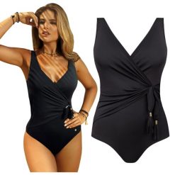 Strój kąpielowy damski jednoczęściowy kostium basen plażę Self Monaco. Czarne stroje jednoczęściowe damskie SELF HEAT, xl, bez wzorów. Za 199.99 zł.