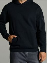Bluza hoodie - granatowy. Niebieskie bluzy bez kaptura męskie Sinsay, l. Za 69.99 zł.
