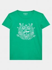 Guess T-Shirt J3GI20 K6YW1 Zielony Regular Fit. Zielone koszulki dziewczęce Guess, z aplikacjami, z bawełny, bez ramiączek. Za 49.99 zł.