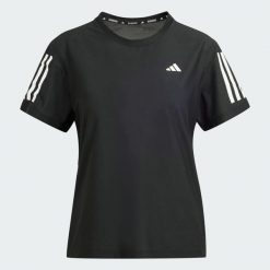 Koszulka Own The Run. Czarne bluzki sportowe damskie Adidas, xs, z elastanu, bez kołnierzyka, bez ramiączek. Za 139.99 zł.
