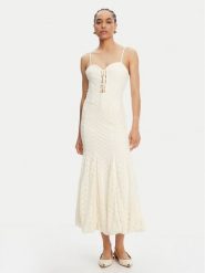Bardot Sukienka koktajlowa Delaney 59928DB Beżowy Regular Fit. Brązowe sukienki damskie BARDOT, bez wzorów, z bawełny, wizytowe, bez kołnierzyka, bez ramiączek. Za 409.99 zł.