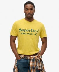 Klasyczny t-shirt z logo Venue. Żółte t-shirty męskie Superdry., xl, bez wzorów, z bawełny, bez kołnierzyka. Za 178.55 zł.