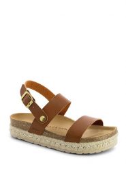 BACKSUN Skórzane sandały "Diadema" w kolorze jasnobrązowym rozmiar: 38. Brązowe sandały damskie Backsun, bez wzorów, bez obcasa, na koturnie. Za 194.61 zł.
