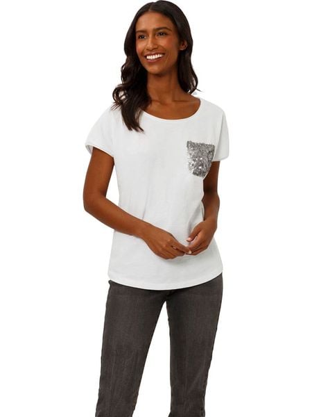 Heine Koszulka w kolorze białym rozmiar: 42. Białe t-shirty damskie Heine, bez wzorów, z bawełny, bez kołnierzyka. Za 85.95 zł.