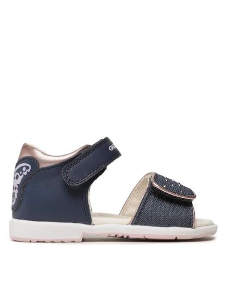 Geox Sandały B Verred A B3521A 08509 C4BE8 S Granatowy. Niebieskie sandały dziewczęce Geox, ze skóry, bez zapięcia. Za 279.99 zł.